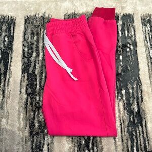 Figs XS/Tall Zamora High Waisted Joggers Shocking Pink